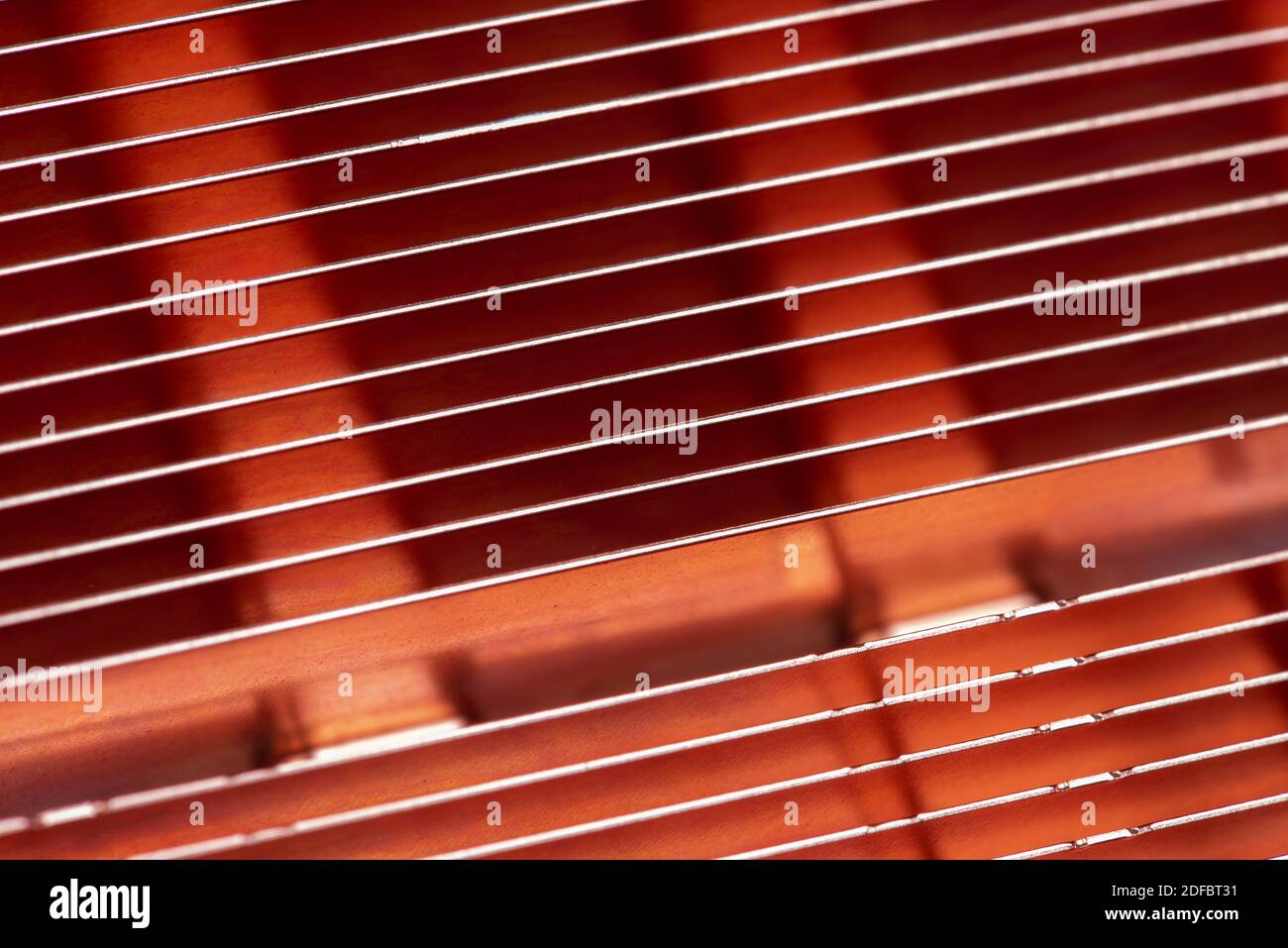 Texture du dissipateur de chaleur du radiateur en cuivre vue de dessus Banque D'Images