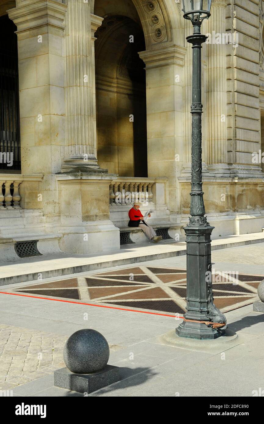 France, Paris, classé au patrimoine mondial de l'UNESCO, cour du Louvres Banque D'Images