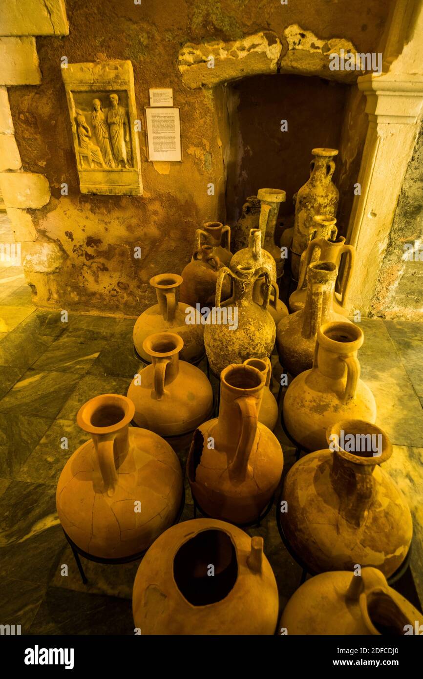 Grèce, Crète, Chania, musée d'archéologie dans le monastère de Saint François Banque D'Images