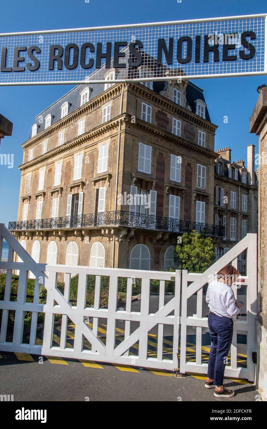 HÔTEL LES ROCHES NOIRES OÙ MARGUERITE DURAS, CLAUDE MONET, MARCEL PROUST SÉJOURNA, TROUVILLE-SUR-MER, NORMANDIE, FRANCE Banque D'Images