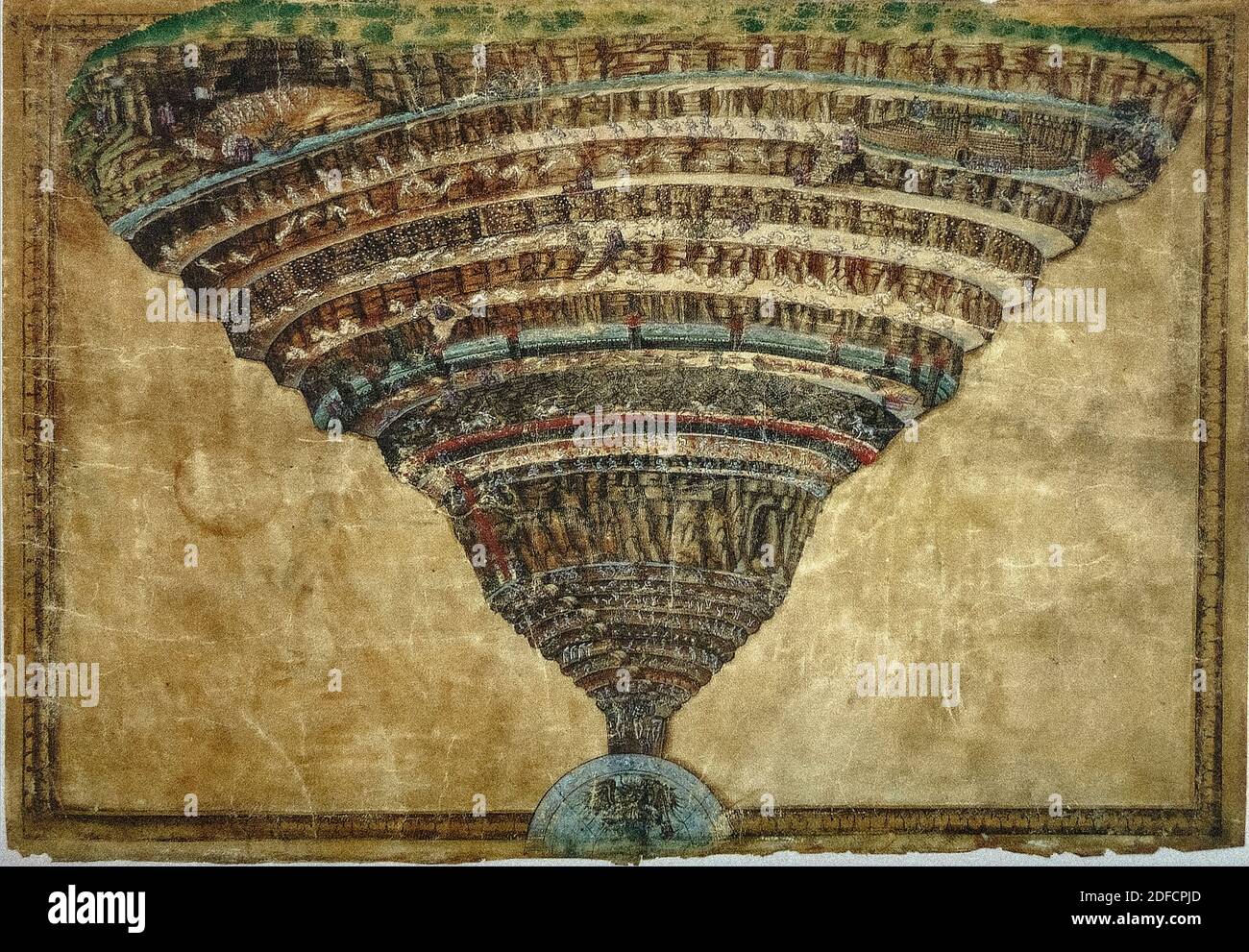 Sandro Botticelli - la carte de l'enfer Banque D'Images