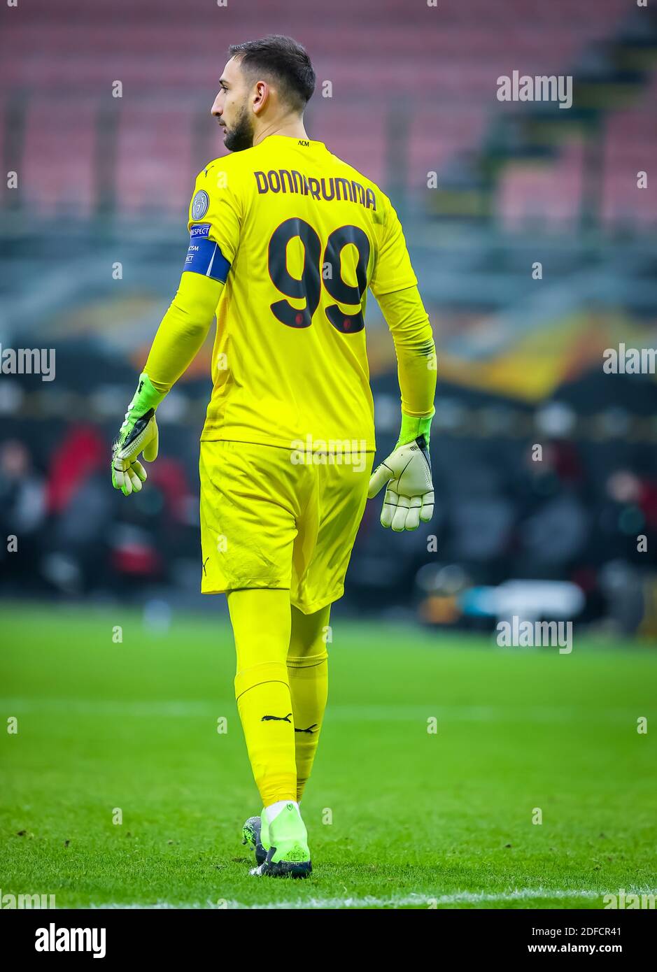 Gianluigi Donnarumma de l'AC Milan pendant la Ligue Europa de l'UEFA Match de football 2020/21 entre l'AC Milan et le Celtic FC à Le San / LM Banque D'Images