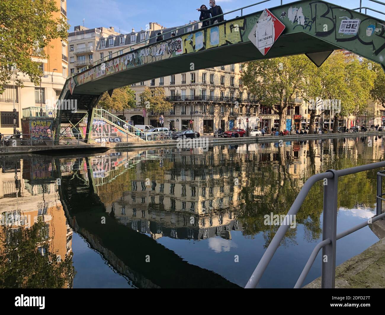 Canal saint-martin, paris Banque D'Images