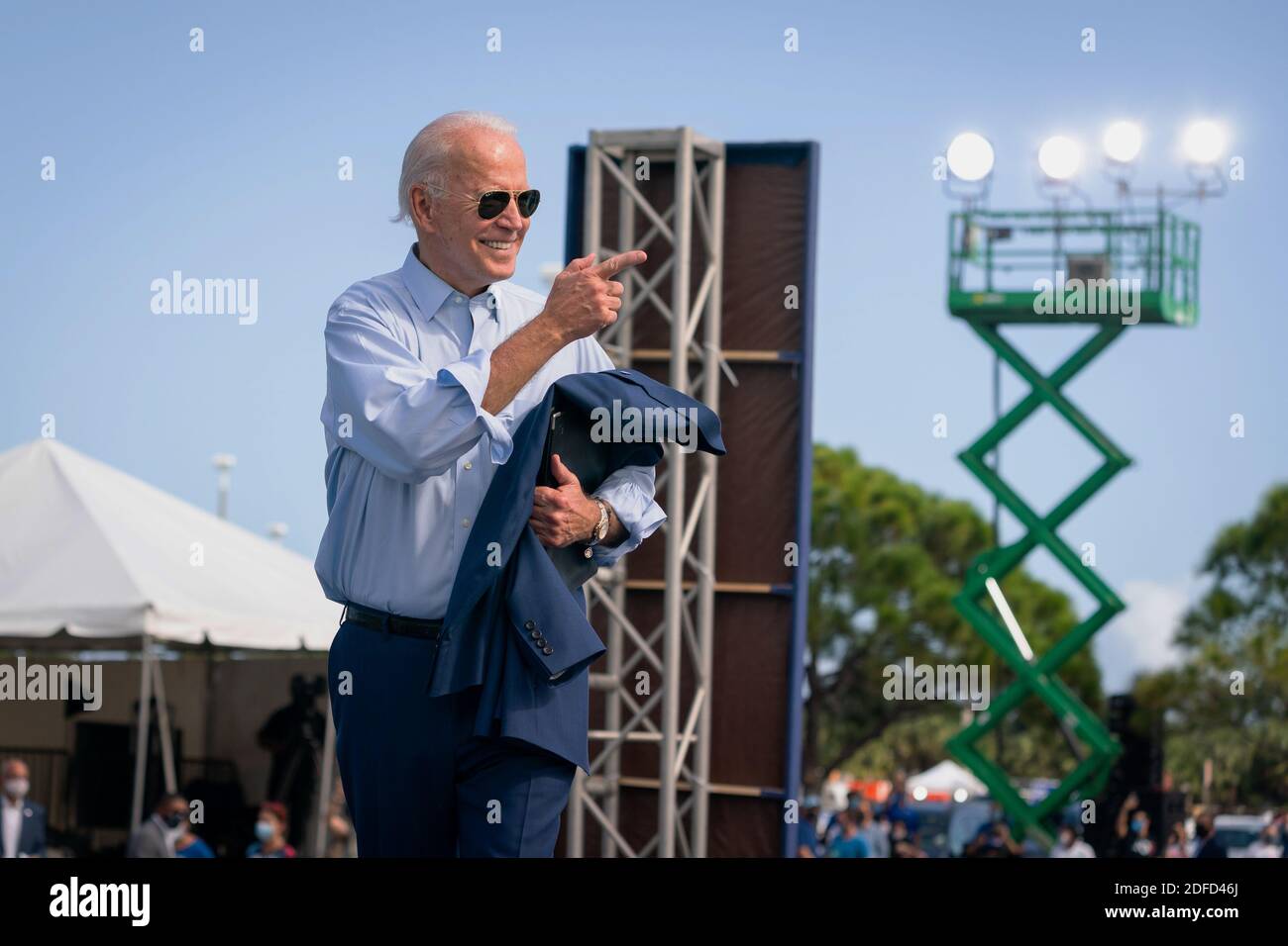 COCONUT CREEK, Floride, États-Unis - 29 octobre 2020 - Joe Biden, candidat démocrate à la présidence américaine, lors d'un rassemblement drive-in au Broward College - Coconut Creek, Flor Banque D'Images