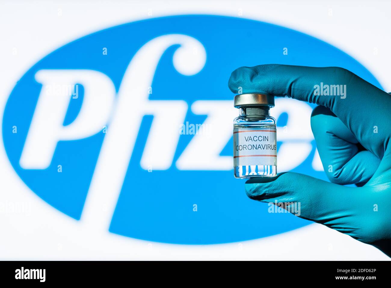 Illustration du vaccin contre Covid 19 annoncée par le laboratoire Pfizer le 10 novembre 2020 Banque D'Images