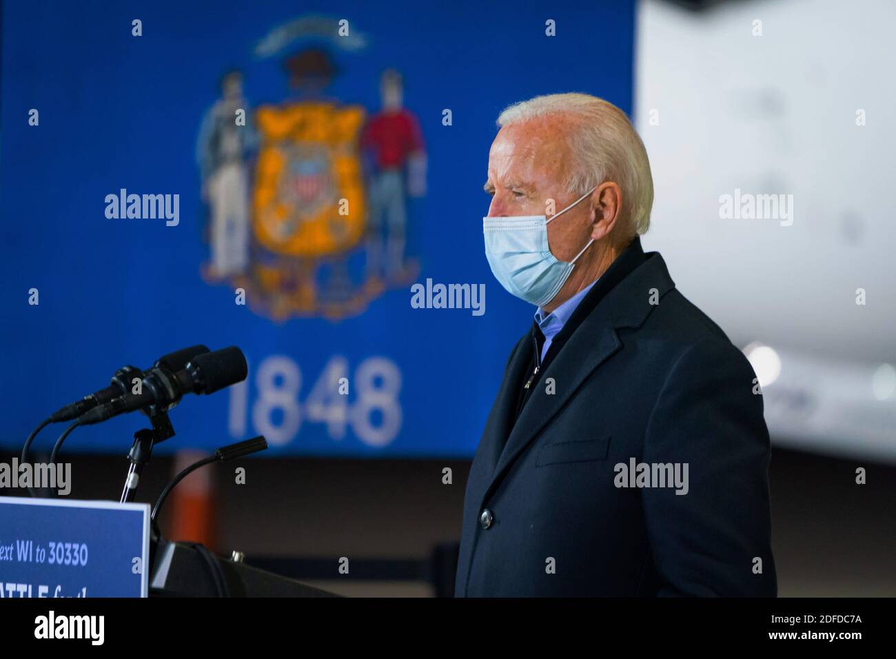 MILWAUKEE, WISCONSIN, États-Unis - 30 octobre 2020 - le président démocratique des États-Unis Joe Biden lors d'un événement Hangar à Milwaukee, Wisconsin, États-Unis - 30 octobre 2020 - photo : GE Banque D'Images