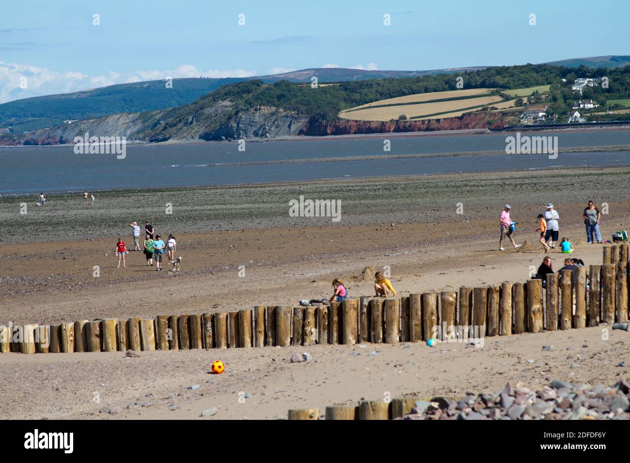 La plage de Dunster, Somerset, Angleterre, Royaume-Uni Banque D'Images