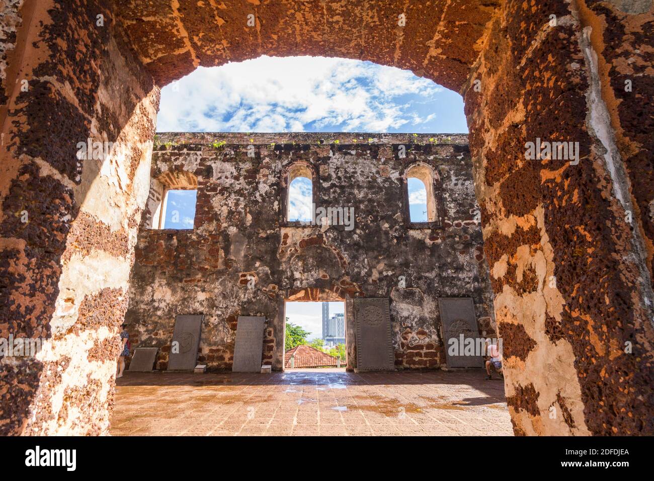 Les ruines de l'église Saint-Paul à Melaka, en Malaisie Banque D'Images