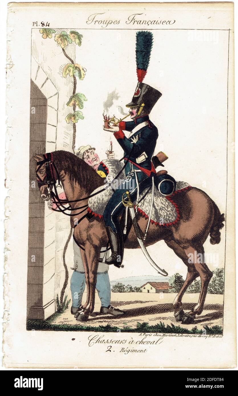 cavalier du 2e régiment de chasseurs à cheval 1er Empire, cavalerie ...