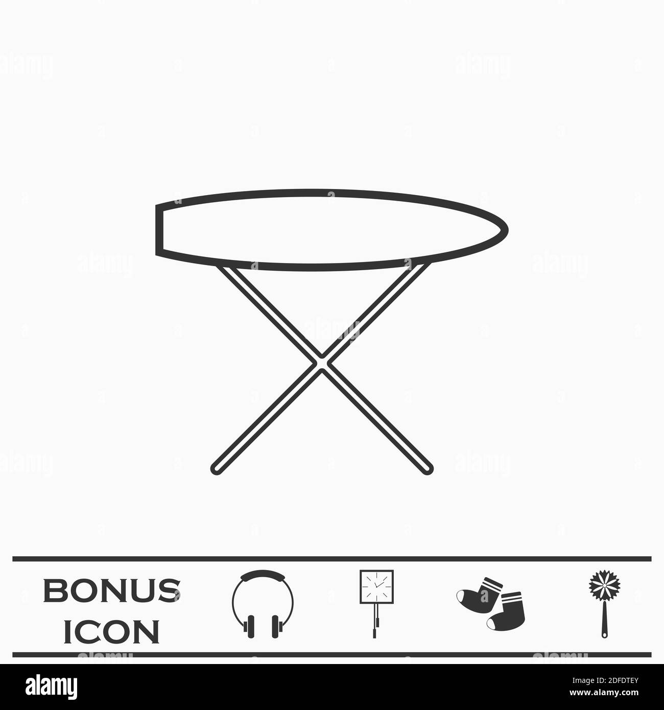 Planche à repasser Icon Flat. Pictogramme noir sur fond blanc. Symbole ...