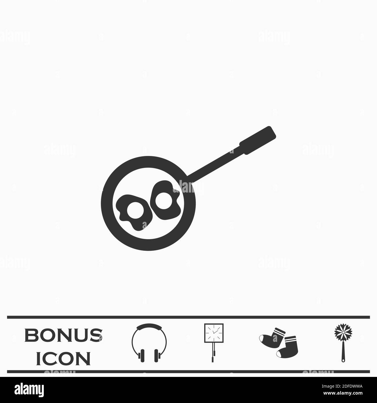 Petit déjeuner omeleter icône plat. Pictogramme noir sur fond blanc. Symbole d'illustration vectorielle et bouton bonus Illustration de Vecteur