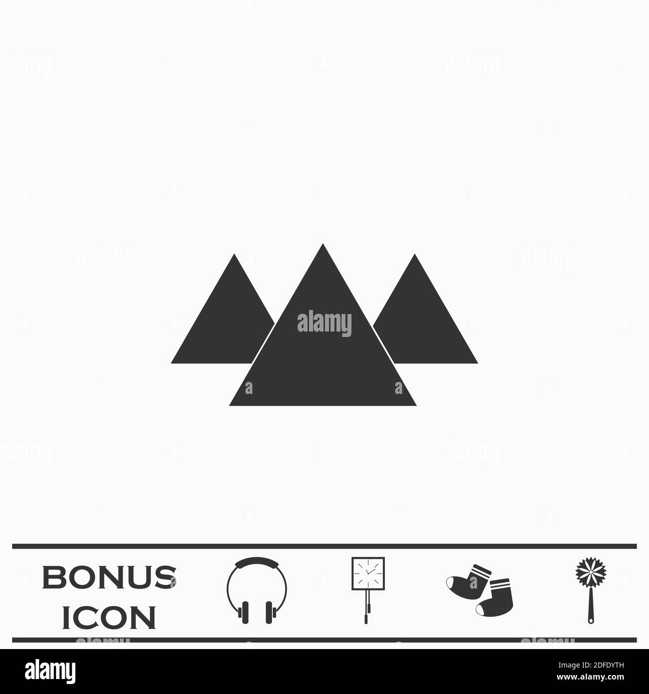 Icône de pyramide plate. Pictogramme noir sur fond blanc. Symbole d'illustration vectorielle et bouton bonus Illustration de Vecteur