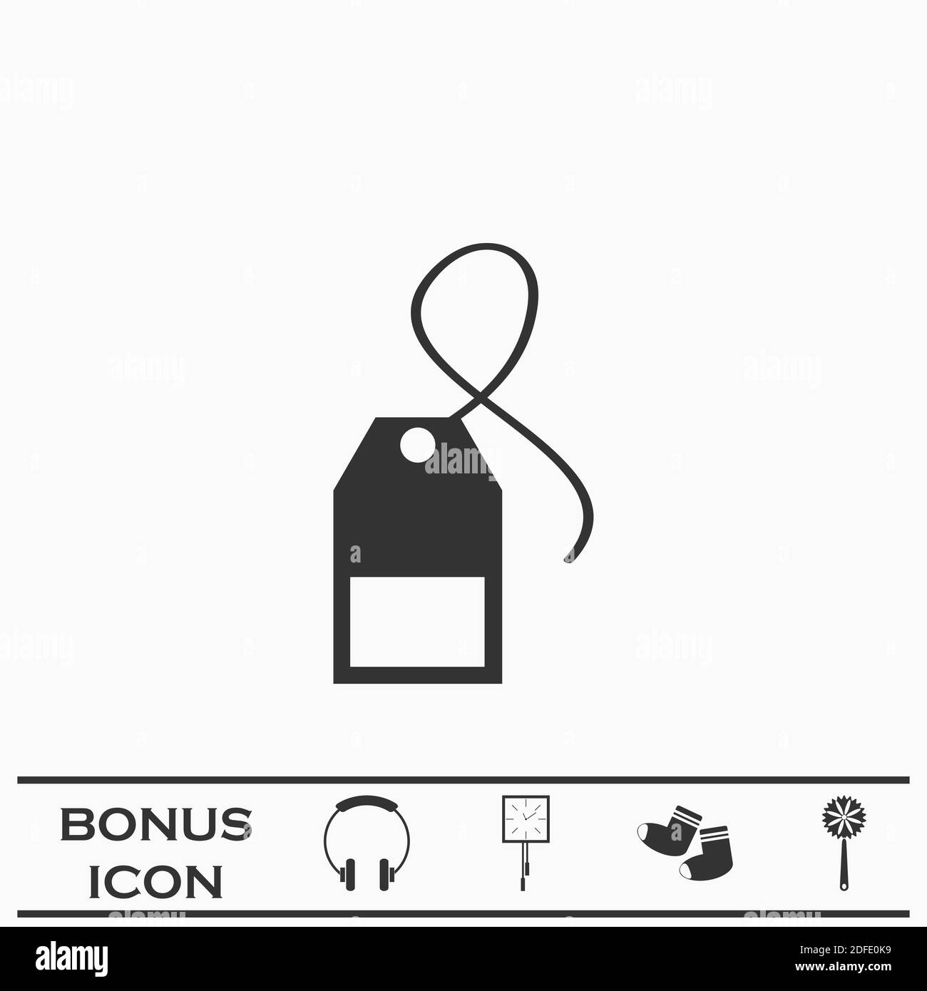 Sac à thé Icon Flat. Pictogramme noir sur fond blanc. Symbole d'illustration vectorielle et bouton bonus Illustration de Vecteur