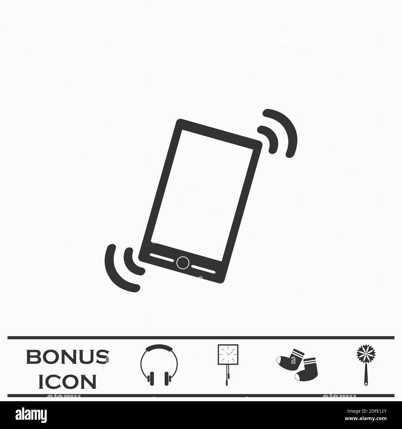Smartphone en mode silencieux icône plate. Pictogramme noir sur fond blanc. Symbole d'illustration vectorielle et bouton bonus Illustration de Vecteur