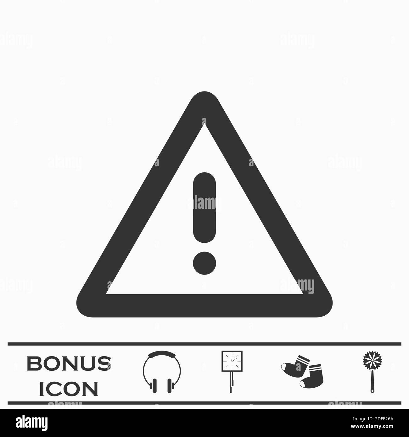 Icône de danger d'exclamation plate. Pictogramme noir sur fond blanc. Symbole d'illustration vectorielle et bouton bonus Illustration de Vecteur Icône de danger d'exclamation plate. Pictogramme noir sur fond blanc. Symbole d'illustration vectorielle et bouton bonus Illustration de Vecteur
