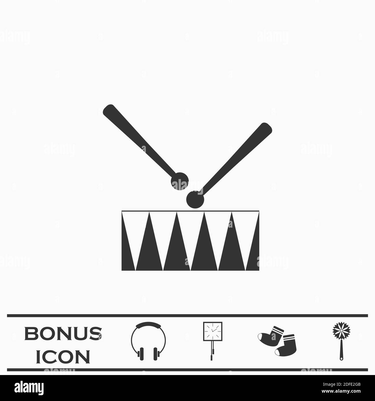 Méplat de l'icône du tambour de l'applicateur. Pictogramme noir sur fond blanc. Symbole d'illustration vectorielle et bouton bonus Illustration de Vecteur