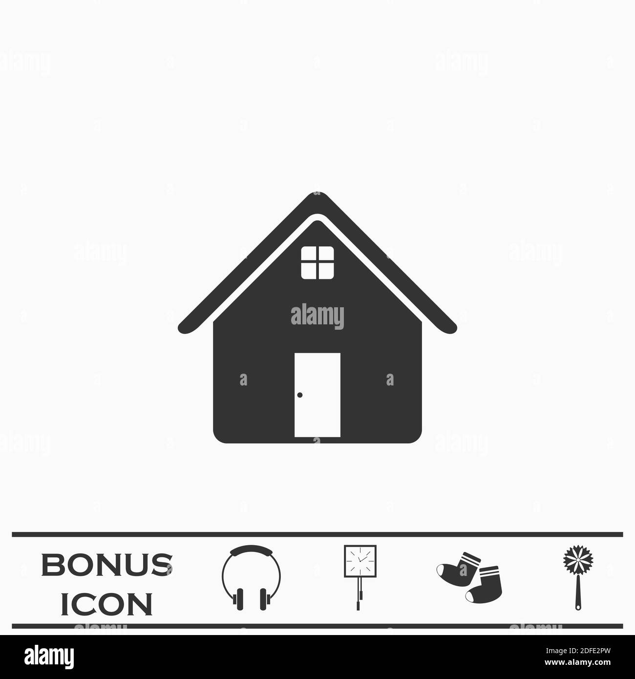 Icône d'accueil plate. Pictogramme noir sur fond blanc. Symbole d'illustration vectorielle et bouton bonus Illustration de Vecteur