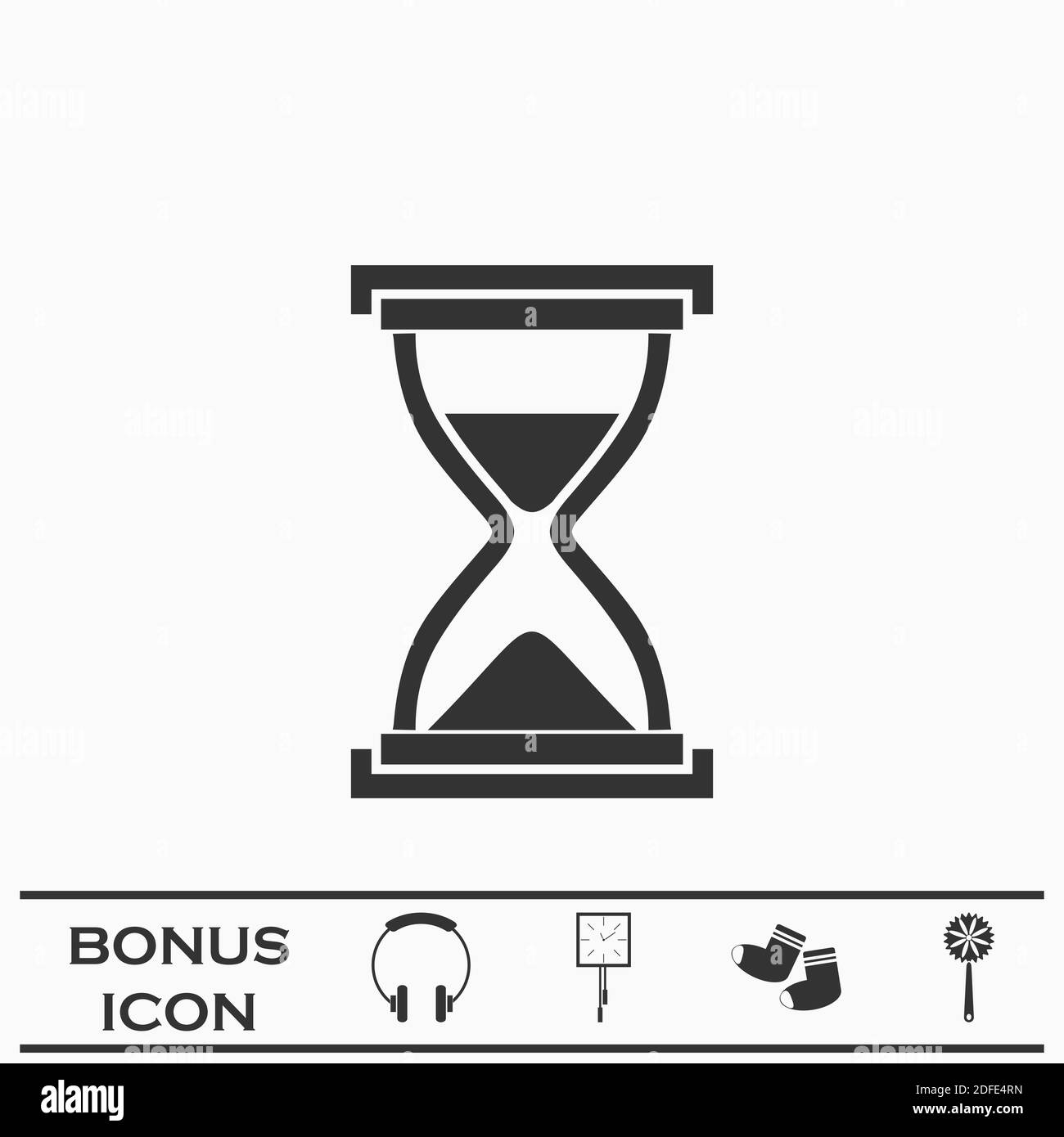 Icône HourGlass plate. Pictogramme noir sur fond blanc. Symbole d'illustration vectorielle et bouton bonus Illustration de Vecteur