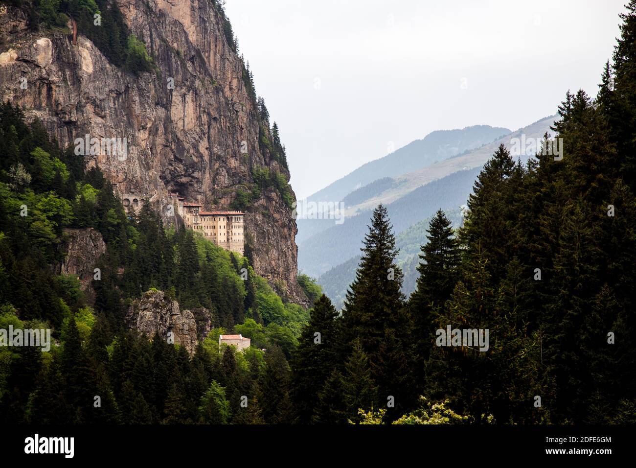 Vue sur le monastère de Sumela. Macka, Trabzon. Banque D'Images