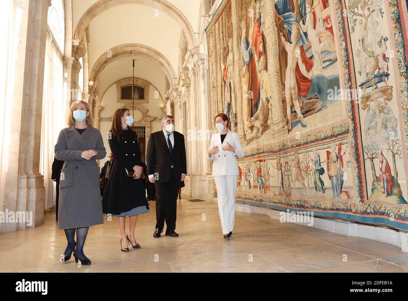 Madrid, Espagne. 03ème décembre 2020. La reine Letizia préside l'ouverture de l'exposition "Rafael en Palacio. Tapisseries pour Felipe II », dans le cadre du V centenaire de la mort de Rafael Sanzio de Urbino, Madrid 3 décembre 2020 crédit: CORDO PRESSE/Alay Live News Banque D'Images