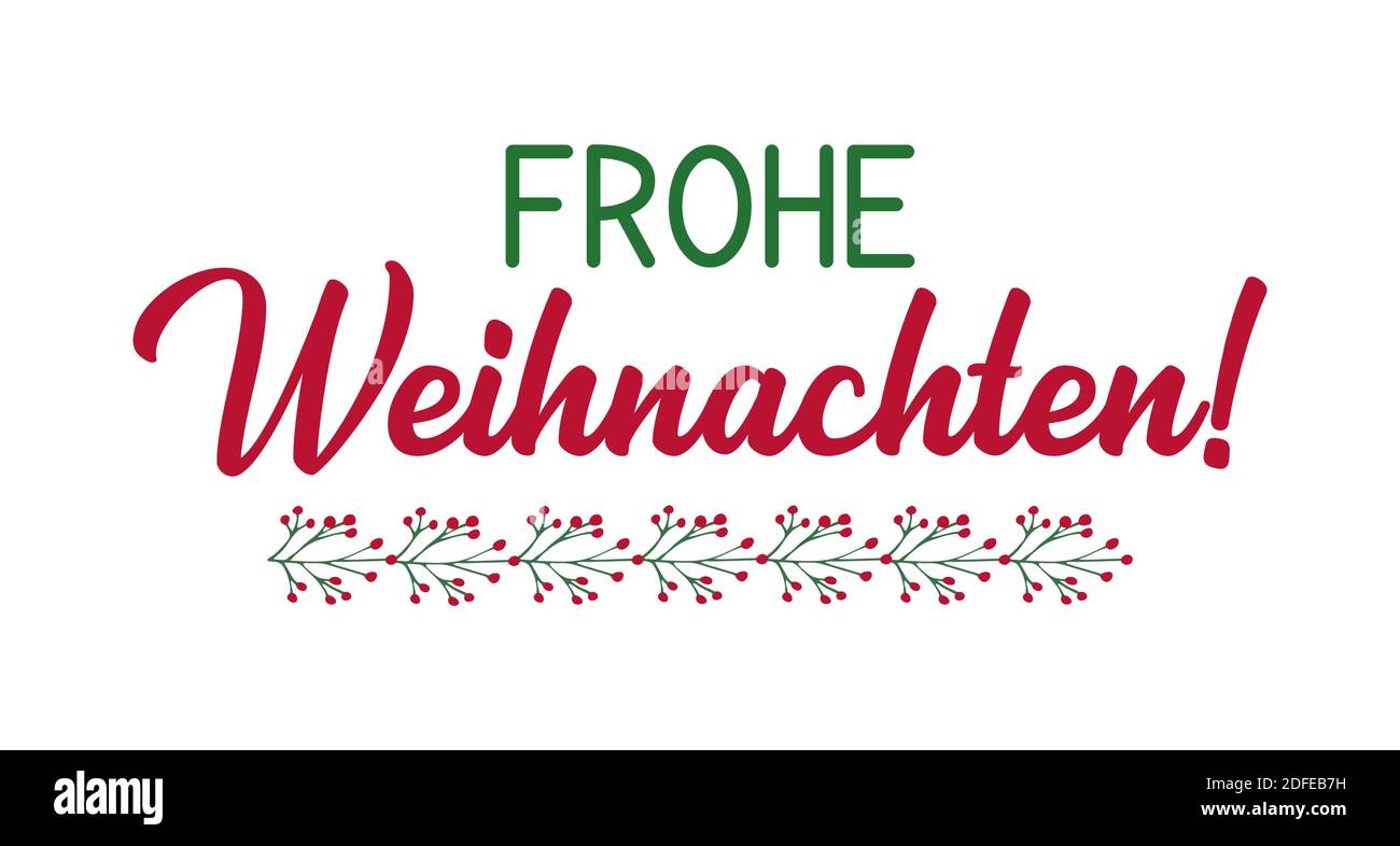 Frohe Weihnachten cite en allemand comme logo ou entête. Joyeux Noël. traduit Lettre de