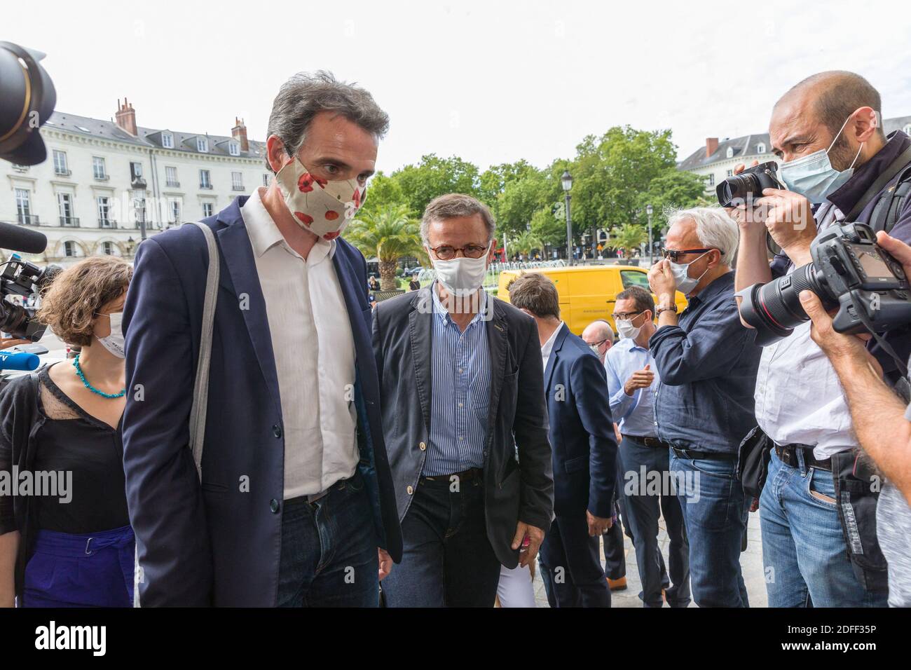 Lancement du réseau des villes humanistes avec 18 maires des grandes villes de France, Eric Piolle, et Pierre Hurlic, maire de Grenoble et Bordeaux ; 21 juillet 2020 à Tours, France. Photo de Pascal Avenet/ABACAPRESS.COM Banque D'Images