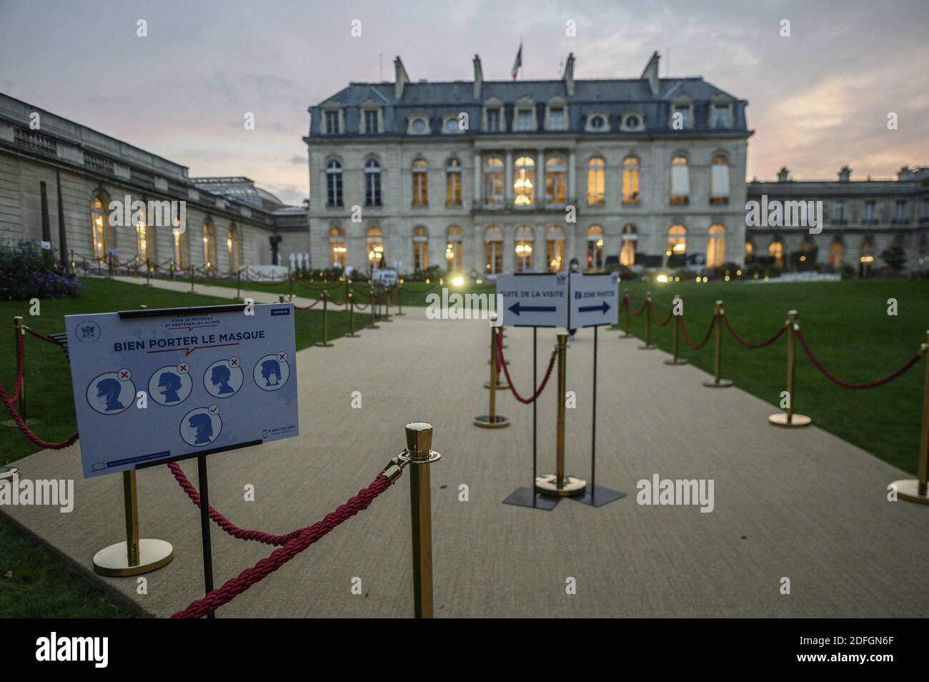Jardin du Palais de l'elysée lors des Journées européennes du Patrimoine ( Journées européennes du Patrimoine ) au Palais de l'Elysée à Paris, le 19 septembre 2020. Photo par Eliot Blondt/ABACAPRESS.COM Banque D'Images