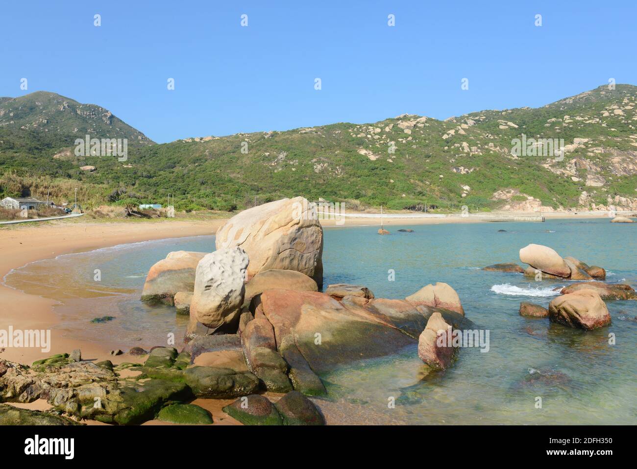 Paysages côtiers de Shek Pai WAN sur l'île de Lamma à Hong Kong. Banque D'Images