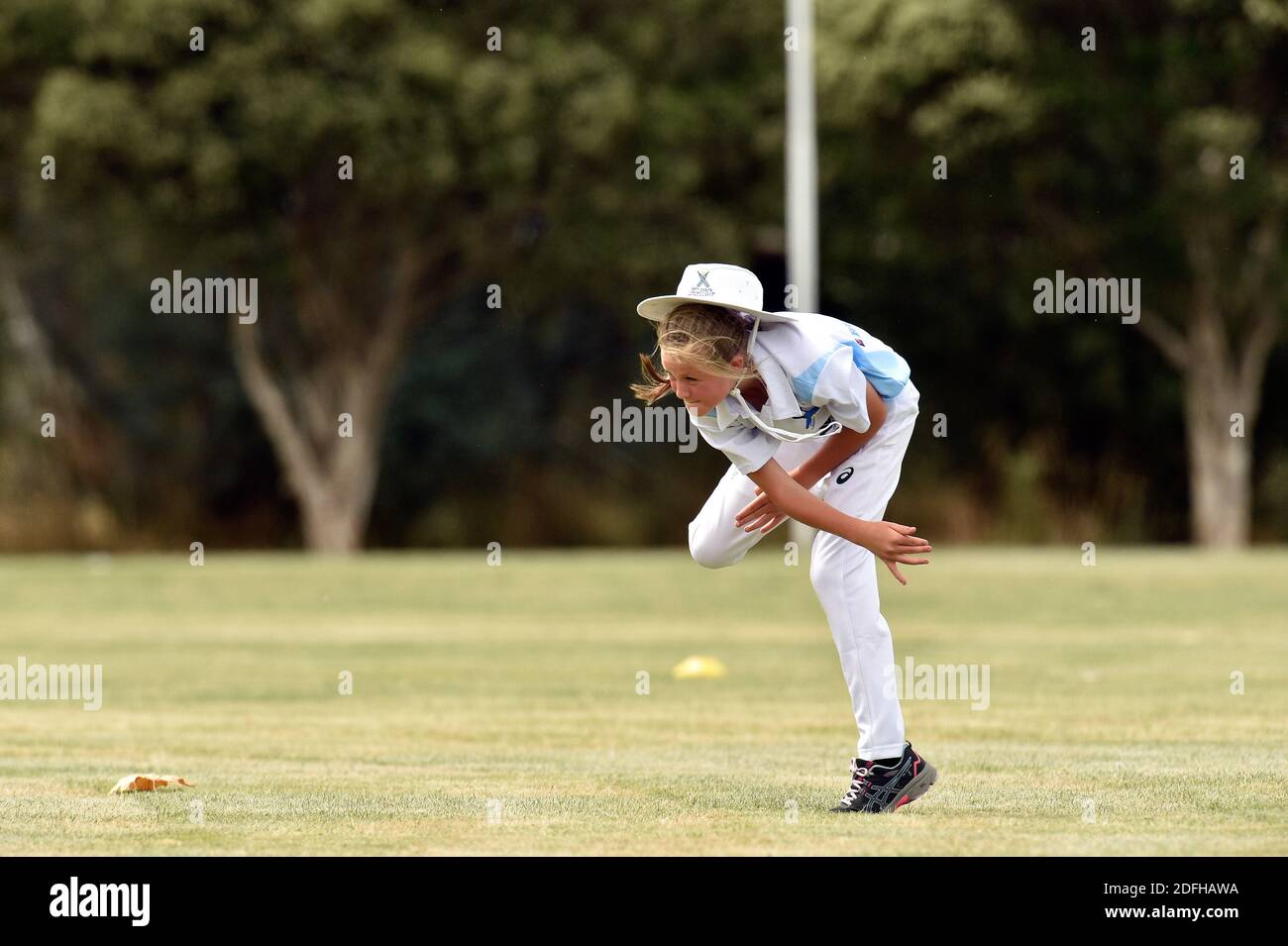 Les Bushrangers de Benalla de moins de 12 ans prennent sur les Colts de Wangaratta à Benalla. Australie Banque D'Images
