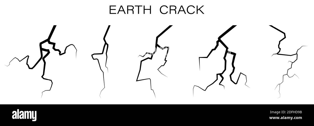 défauts, fissures dans la terre après le tremblement de terre. Activité sismique élevée. Vecteur Illustration de Vecteur