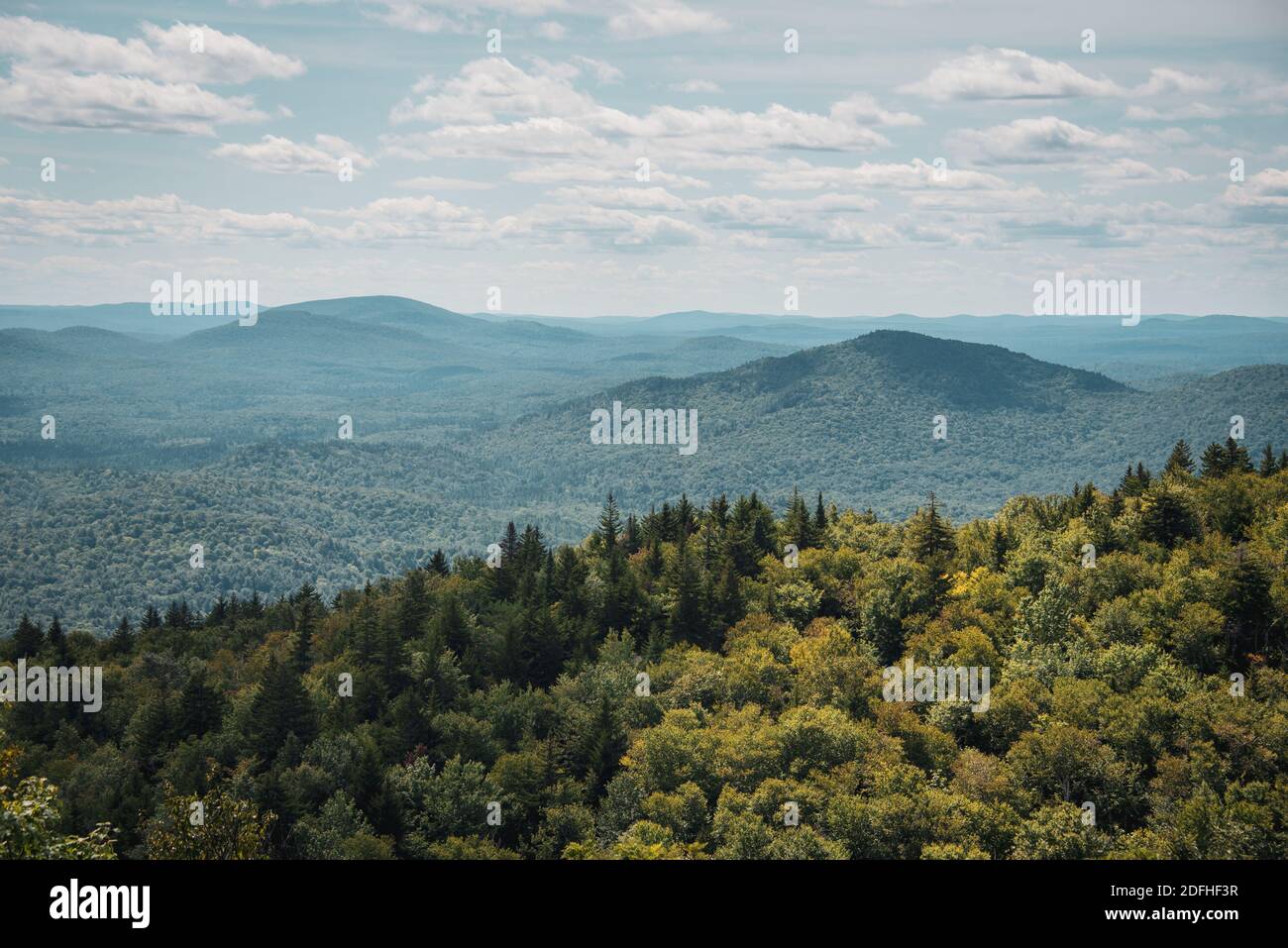Vue depuis le mont Saint Regis, dans les montagnes Adirondack, New York Banque D'Images