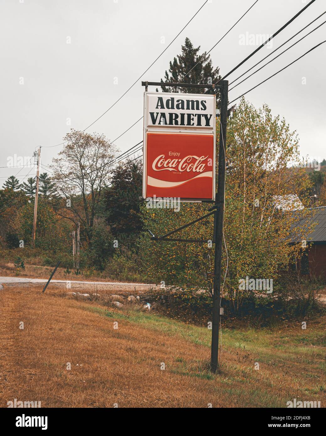 Adams variété Coco-Cola signe, dans le Maine Banque D'Images Adams variété Coco-Cola signe, dans le Maine Banque D'Images