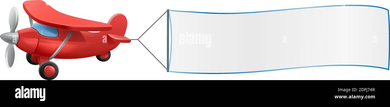 Tirant de l'avion Cartoon Bannière Illustration de Vecteur