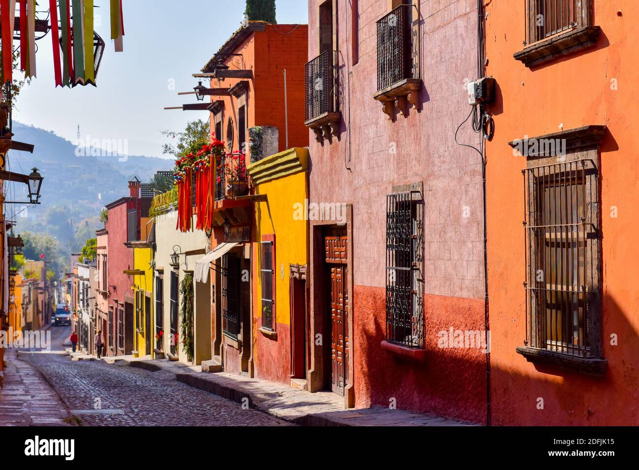 Le centre historique de la ville coloniale de San Miguel de Allende, Guanajuato, Mexique Banque D'Images