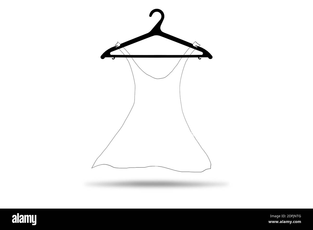 Logo de la boutique de mode : robe suspendue sur un cintre Banque D'Images