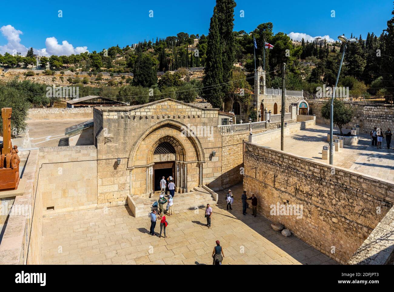 Jérusalem, Israël - 14 octobre 2017 : Église de Sépulcre de Sainte Marie, connue sous le nom de tombe de la Vierge Marie, sanctuaire au Mont des oliviers dans la vallée de Kidron Banque D'Images