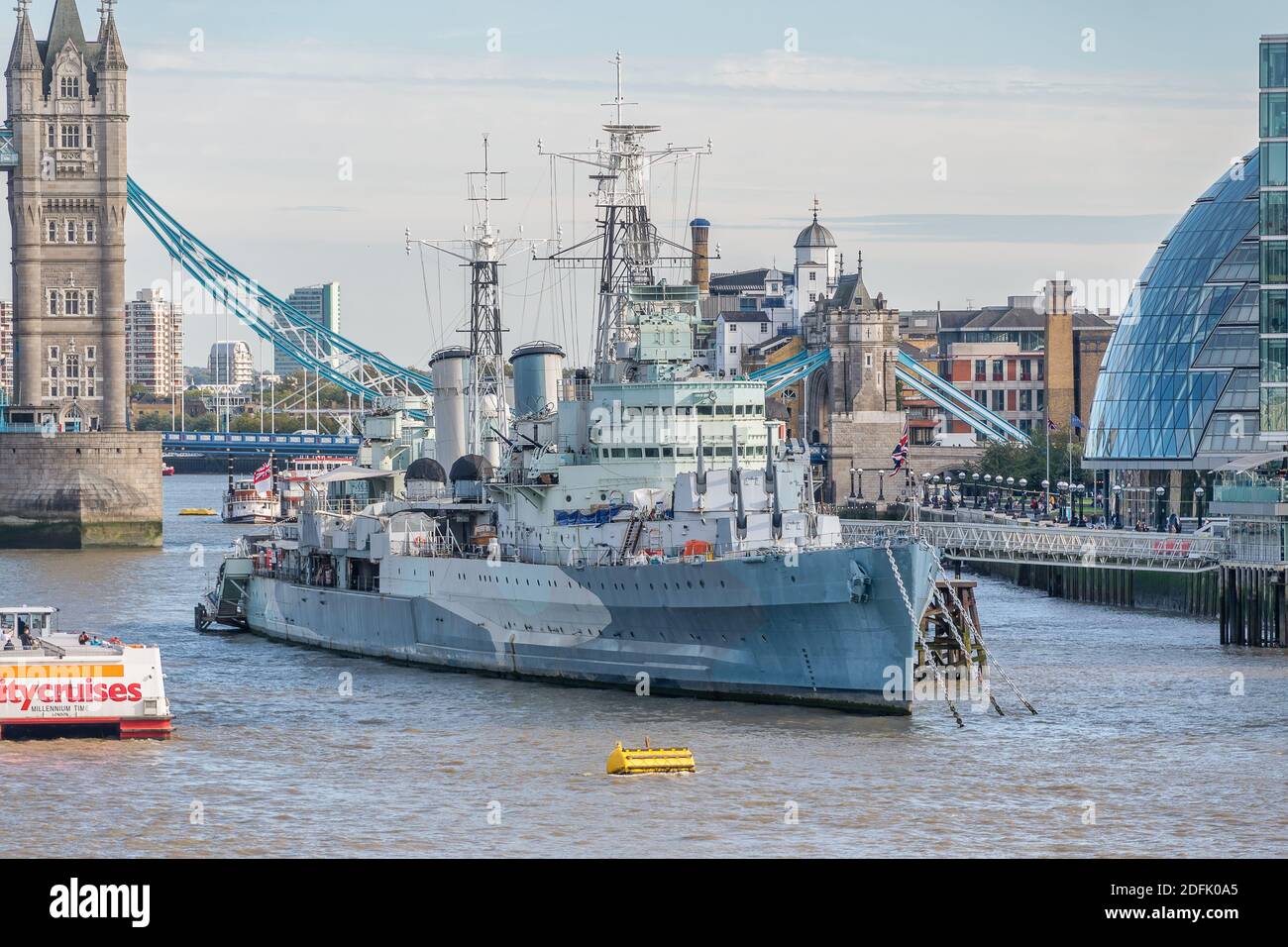 LONDRES, ROYAUME-UNI - 28 SEPTEMBRE 2020 : HMS Belfast à Londres Banque D'Images