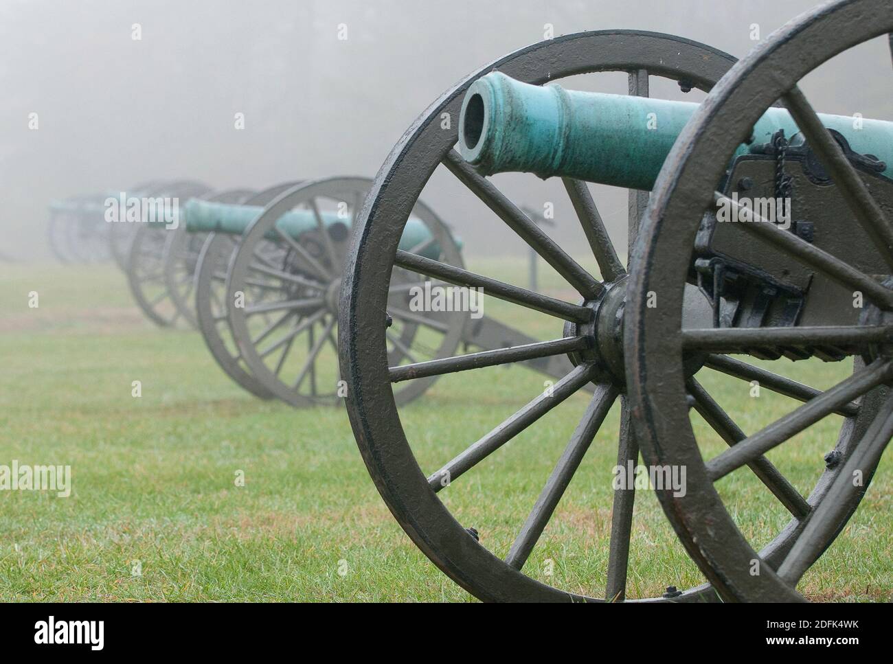 Canons au champ de bataille national de Manassas, Virginie. Banque D'Images