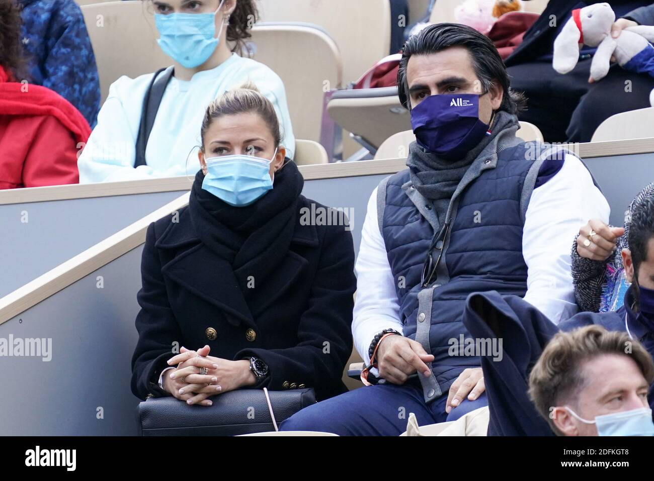 Laure Boulleau et son compagnon assistent à la finale des femmes