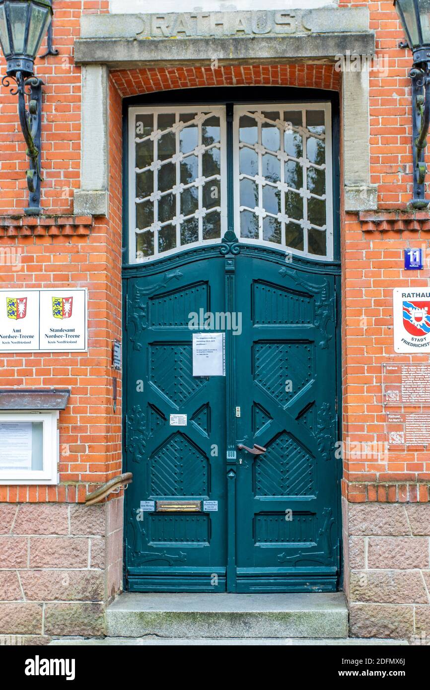 Haustür, Friedrichstadt, Nordfriesland Banque D'Images