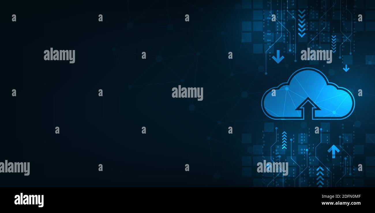 Interface Cloud qui affiche le téléchargement de données sur Internet. Illustration de Vecteur