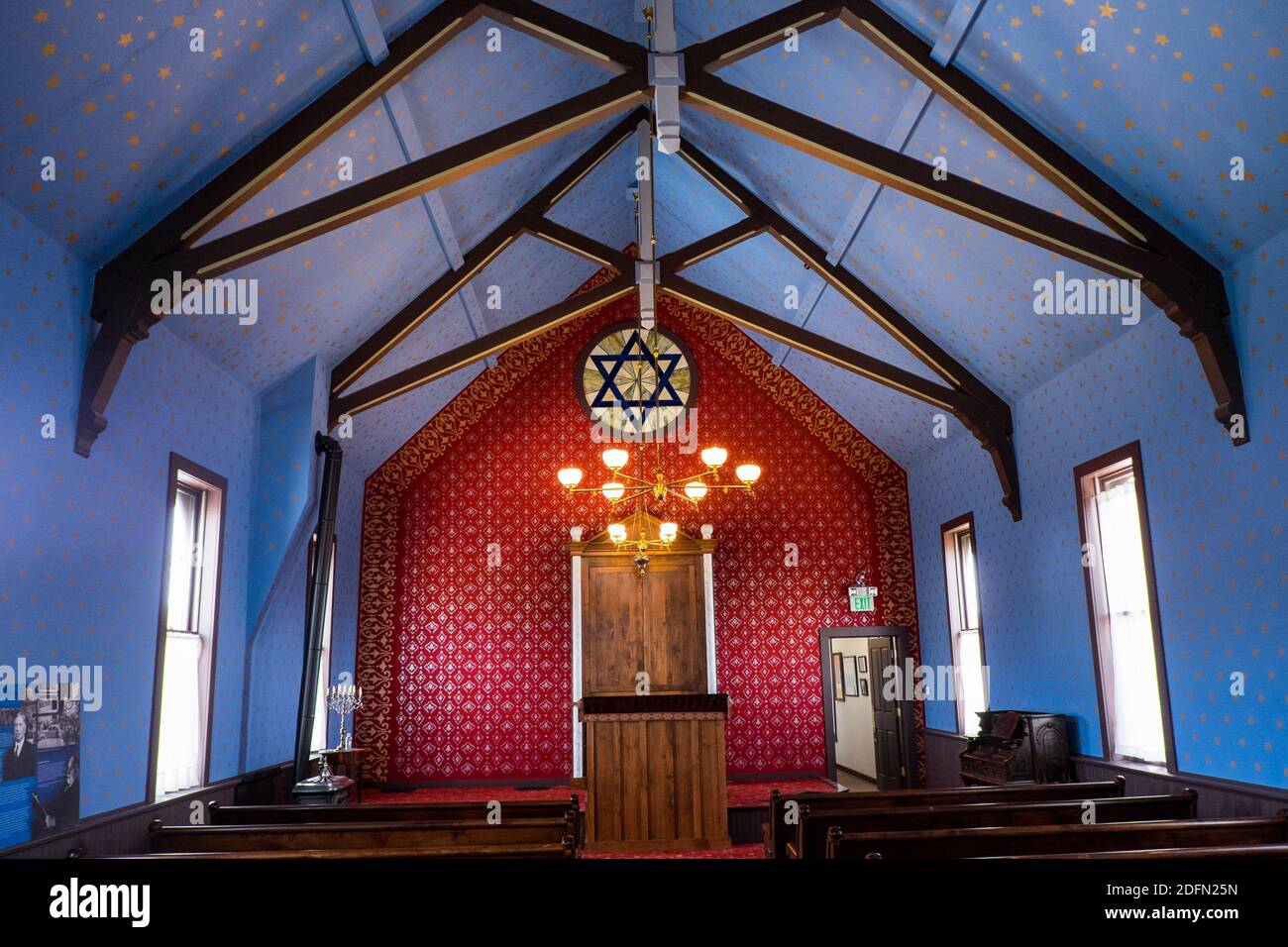 Intérieur de la synagogue historique Temple Israel, Leadville, Colorado, Etats-Unis Banque D'Images