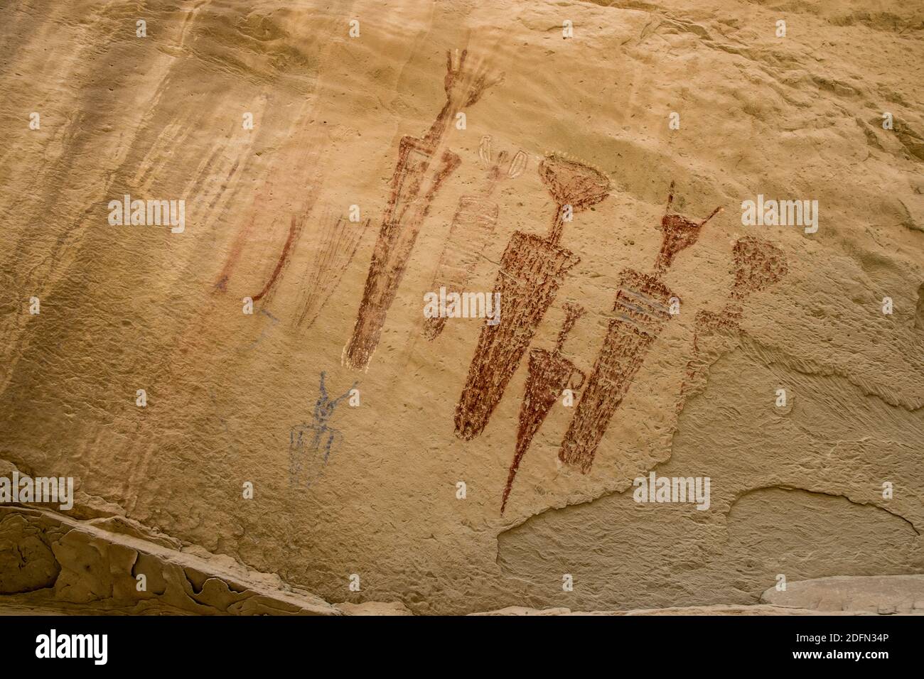 Pictogrammes anciens sur le site Carrot Men près de Rangely, Colorado, Etats-Unis Banque D'Images
