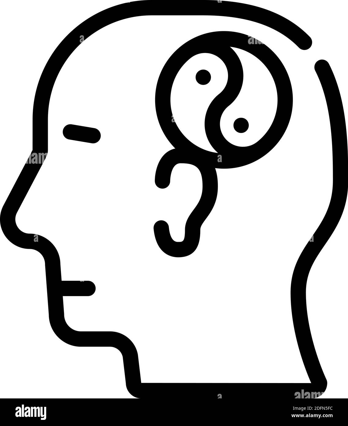 ligne de psychologie d'équilibre icône vecteur illustration noir Illustration de Vecteur