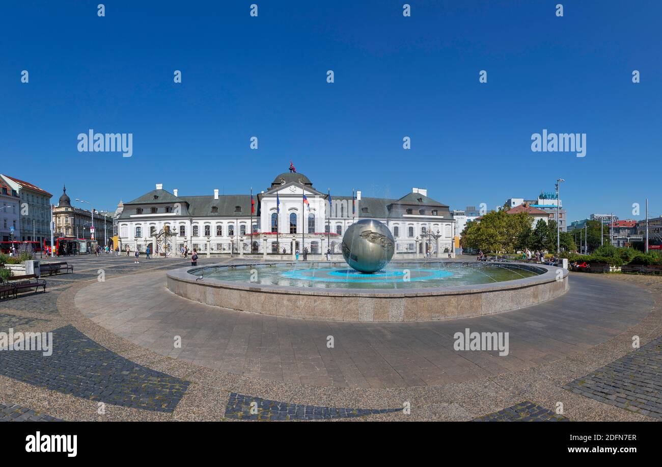 Palais Grassalkovich, Palais résidentiel, Palais présidentiel, Bratislava, Slovaquie Banque D'Images