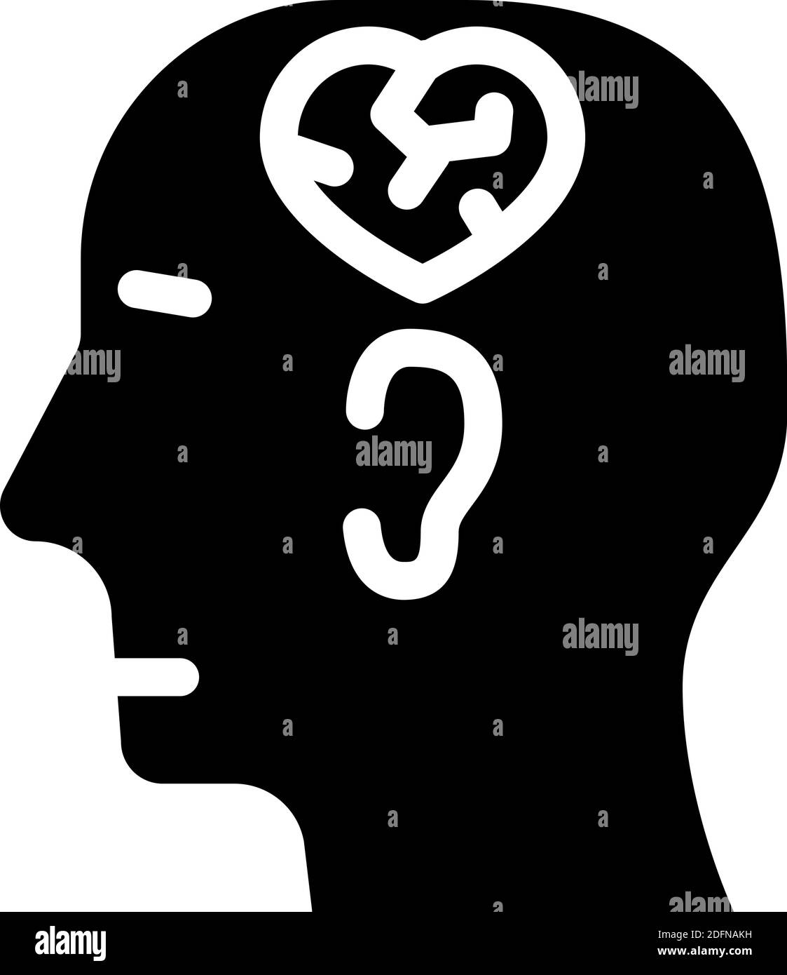 relation psychologie glyphe icône vecteur illustration noir Illustration de Vecteur