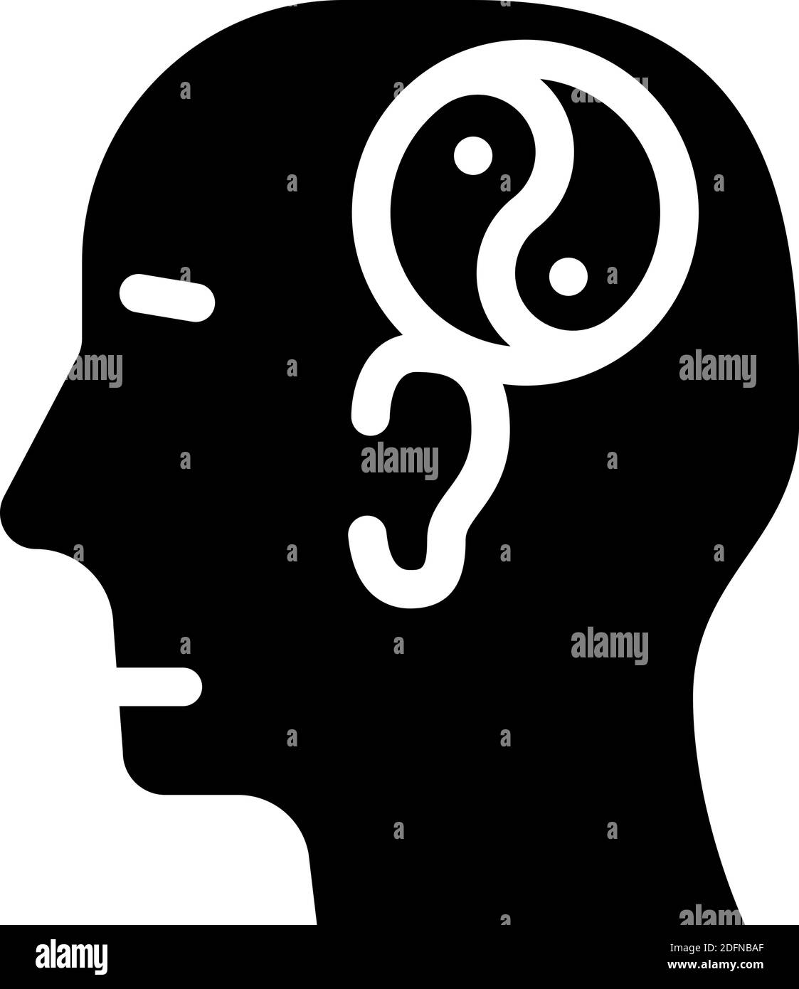 equilibrium psychologie glyphe icône vecteur illustration noir Illustration de Vecteur