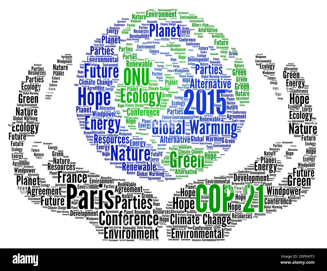 COP 21 concept de nuage de mots à Paris 2015 Banque D'Images
