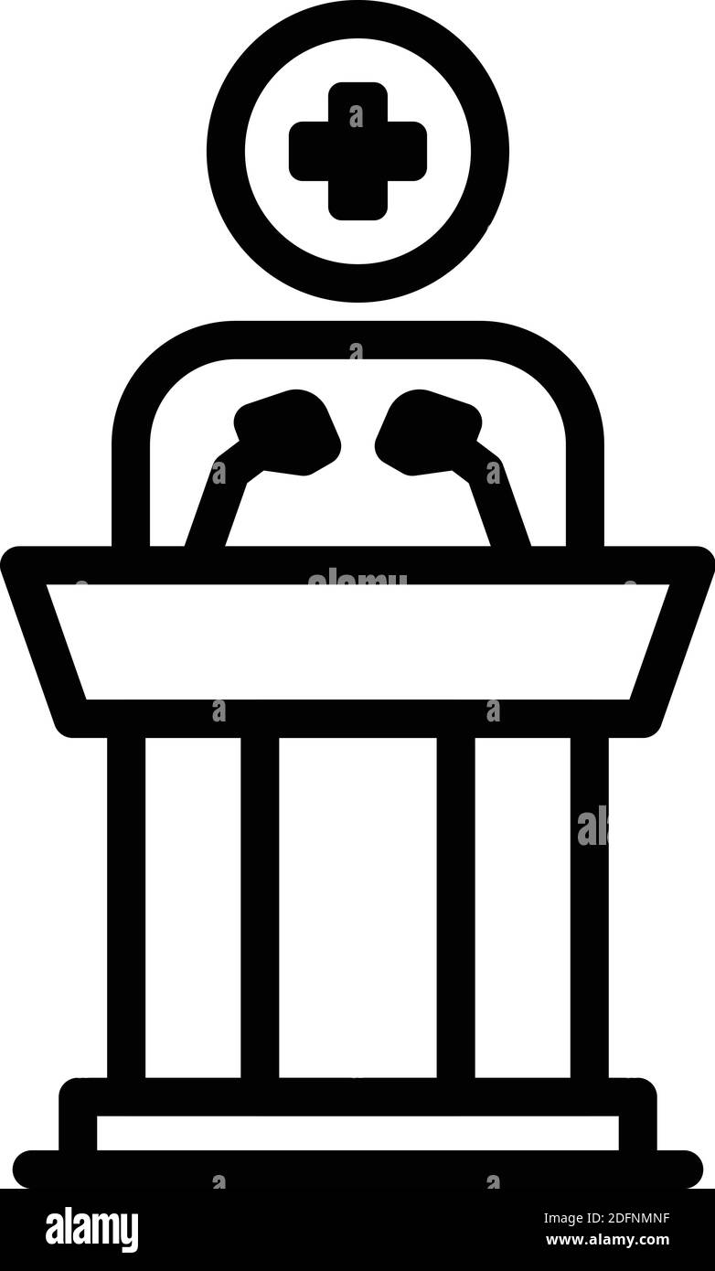 Icône de haut-parleur du médecin. Outline médecin speaker vector icon for web design isolé sur fond blanc Illustration de Vecteur
