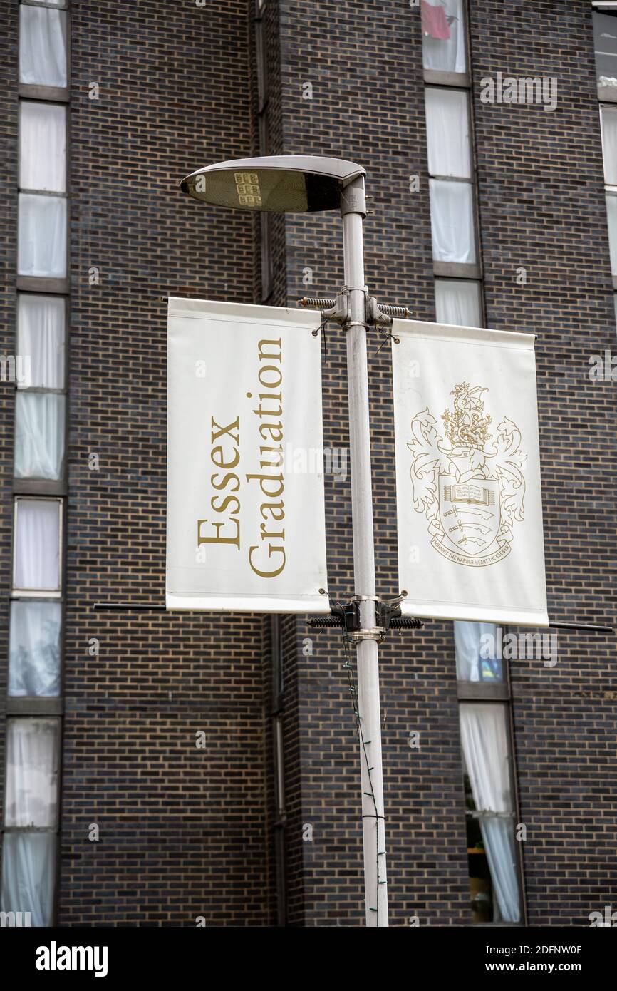 Université de l'année - 2019. Les bâtiments centraux de l'Université d'Essex, à Wivenhoe Park, à un kilomètre et demi à l'est de Colchester, ont été créés en 1963 Banque D'Images